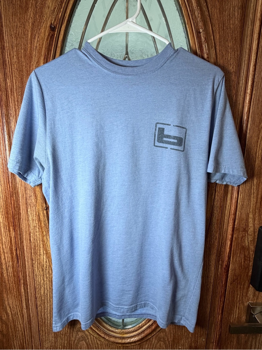 Banded Short Sleeve Graphic Tee in Slate Blue - Picture 2 of 3